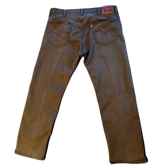 Levi’s 505 Khaki Jeans Mens Size 38x30 Brown Classic Straight Leg Denim 5 Pocket - Picture 4 of 10